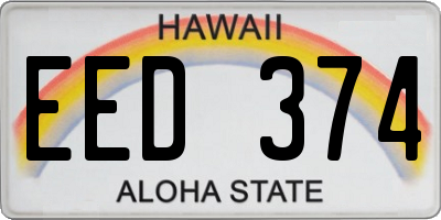 HI license plate EED374
