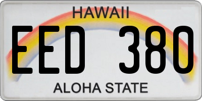HI license plate EED380