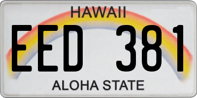 HI license plate EED381