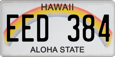 HI license plate EED384