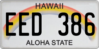 HI license plate EED386