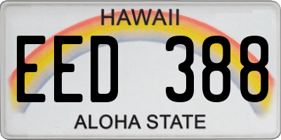 HI license plate EED388