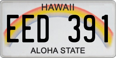 HI license plate EED391