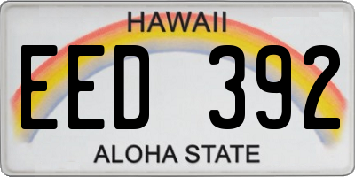 HI license plate EED392