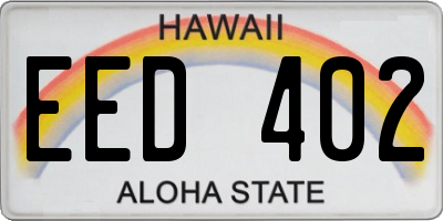 HI license plate EED402