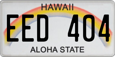HI license plate EED404