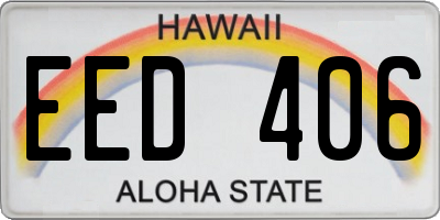 HI license plate EED406