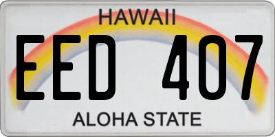 HI license plate EED407
