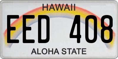 HI license plate EED408