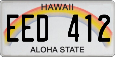 HI license plate EED412