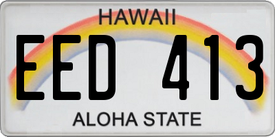 HI license plate EED413