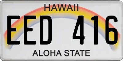 HI license plate EED416