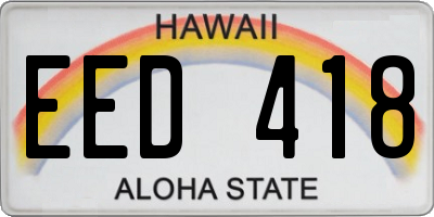 HI license plate EED418