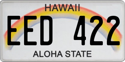HI license plate EED422