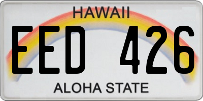 HI license plate EED426
