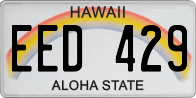 HI license plate EED429