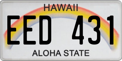 HI license plate EED431