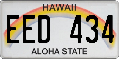 HI license plate EED434