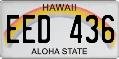 HI license plate EED436