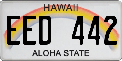 HI license plate EED442