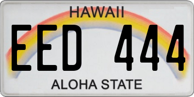 HI license plate EED444