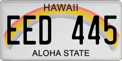 HI license plate EED445