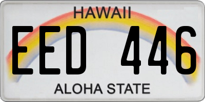 HI license plate EED446