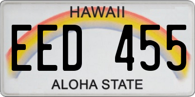 HI license plate EED455