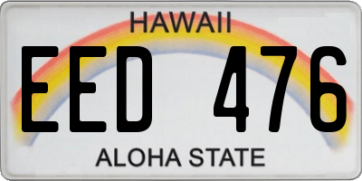 HI license plate EED476