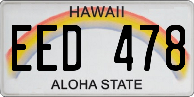 HI license plate EED478