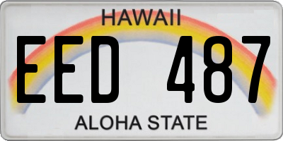 HI license plate EED487