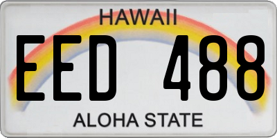 HI license plate EED488