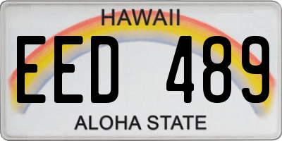 HI license plate EED489
