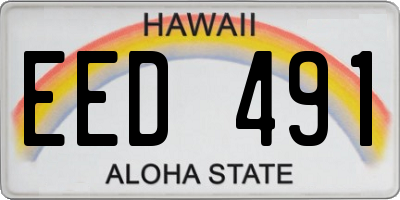HI license plate EED491