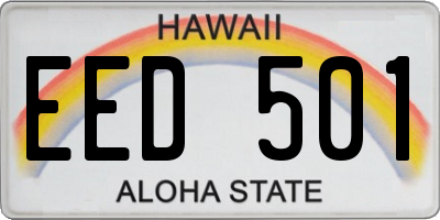 HI license plate EED501