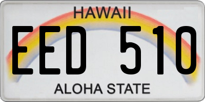 HI license plate EED510