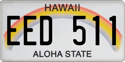 HI license plate EED511