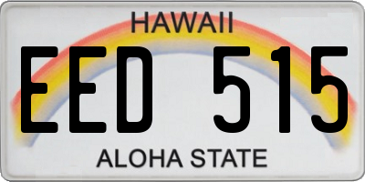 HI license plate EED515