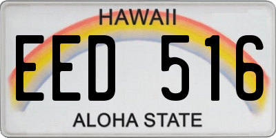 HI license plate EED516
