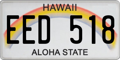 HI license plate EED518