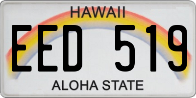 HI license plate EED519