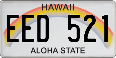 HI license plate EED521