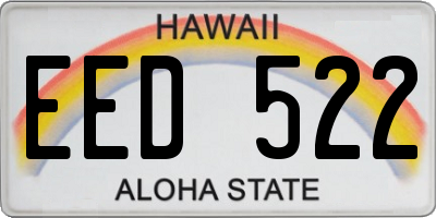 HI license plate EED522