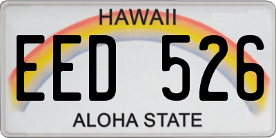 HI license plate EED526
