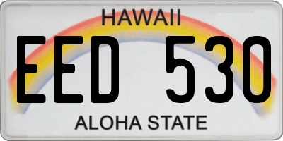 HI license plate EED530