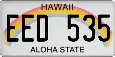 HI license plate EED535