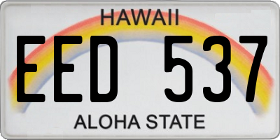 HI license plate EED537