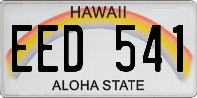 HI license plate EED541