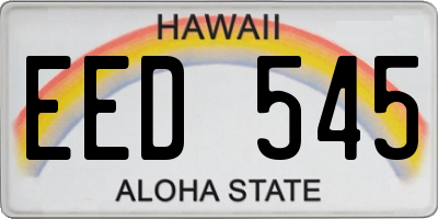 HI license plate EED545
