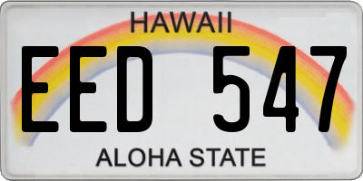 HI license plate EED547